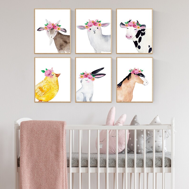 Farm Animal Nursery Nursery Decor Nursery Wall Art Kids Etsy