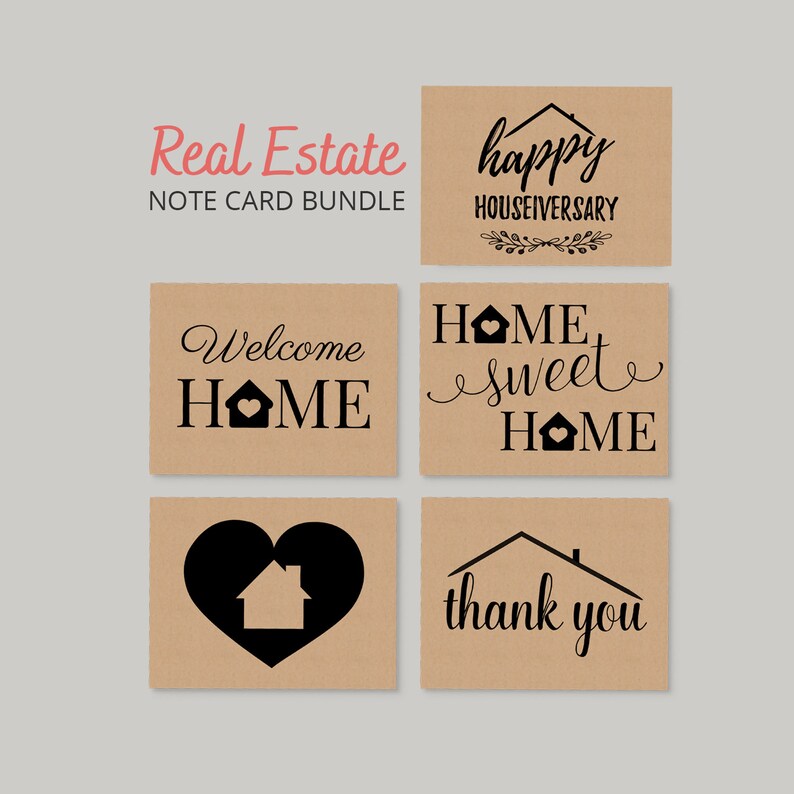 Realtor Thank You Cards Real Estate Cards Realtor Cards Set Etsy