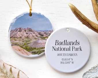 Badlands National Park Christmas Ornament, Holiday Decor, Travel Gift, Souvenir, Travel Art