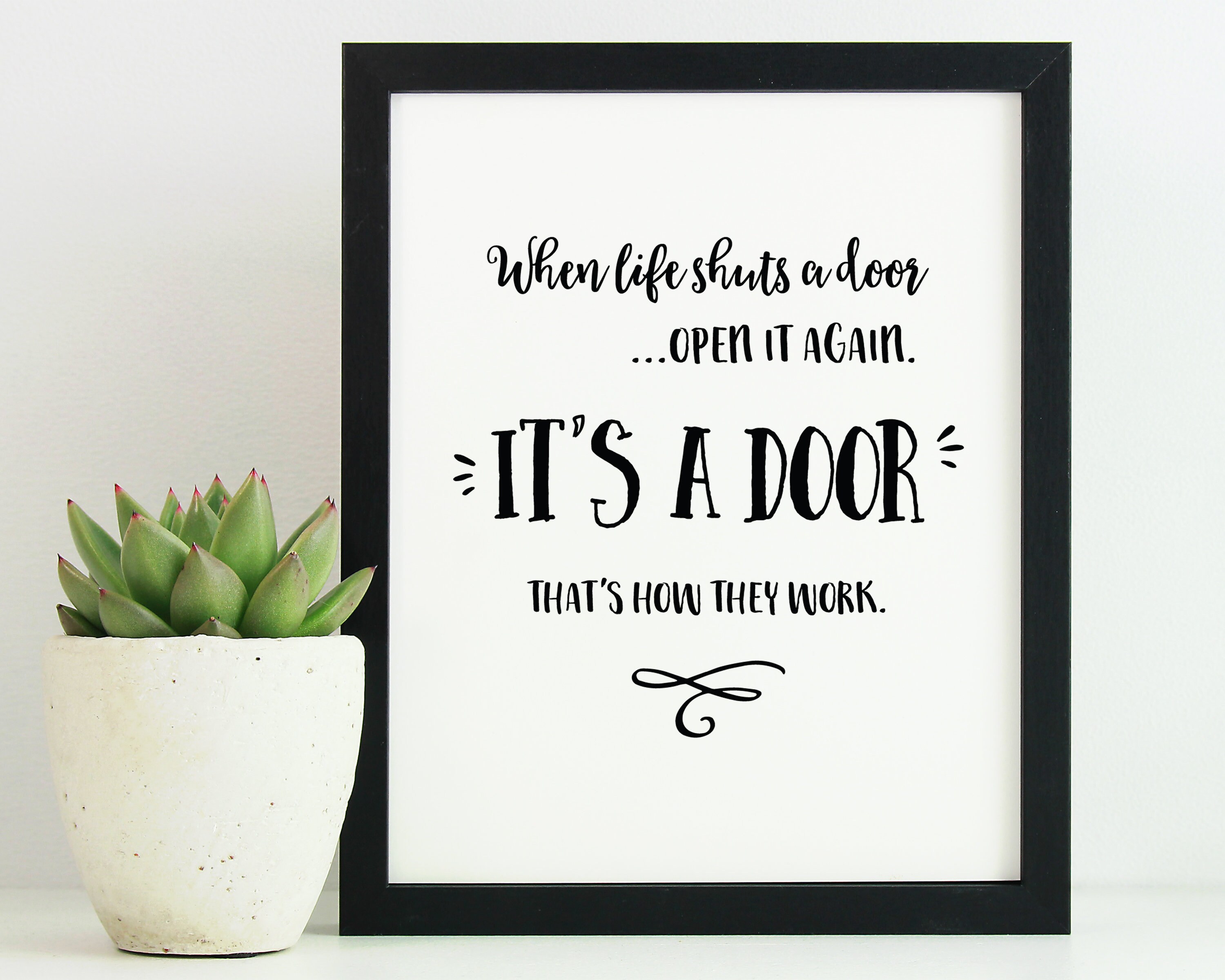 When Life Shuts a Door, Funny Poster, Quote Prints, Printable Wall Art,  Digital Download, Minimal Art, Funny Prints - Etsy, image size:3000x2401