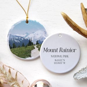 Mount Rainier Christmas Ornament, Washington Souvenir