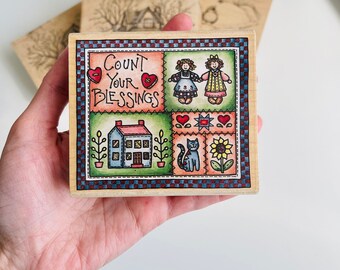 Vintage Count Your Blessings Stamp Circa 1990s / Thanksgiving Stamp