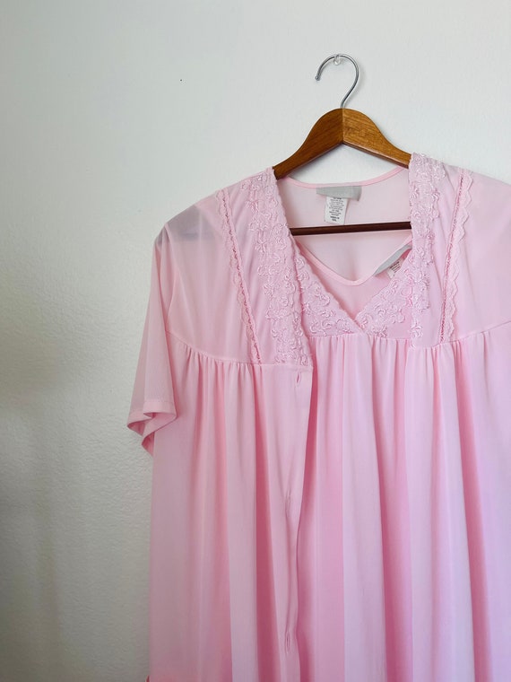 Vintage Light Pink Nightgown & Robe Set - Size Sm… - image 7