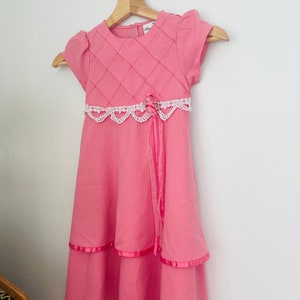 Vintage Girl's Pink Dress 80s Girls Dresses image 4