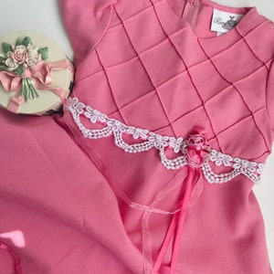 Vintage Girl's Pink Dress 80s Girls Dresses image 9