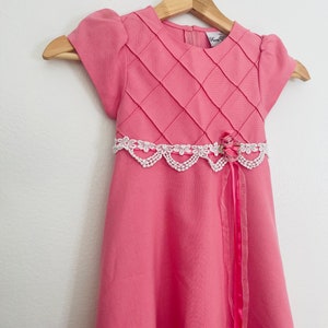 Vintage Girl's Pink Dress 80s Girls Dresses image 6