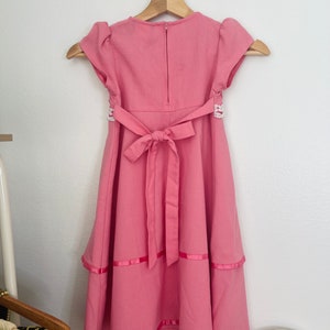 Vintage Girl's Pink Dress 80s Girls Dresses image 7