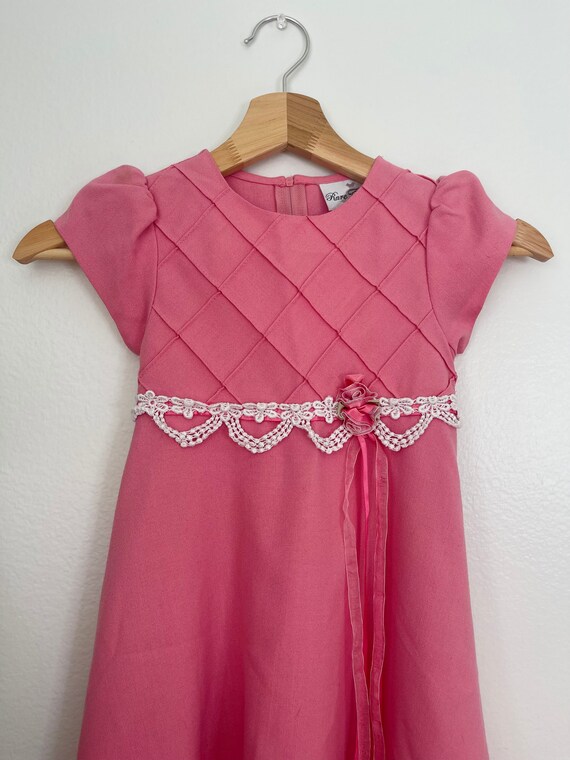 Vintage Girl's Pink Dress; 80s Girls Dresses - image 5
