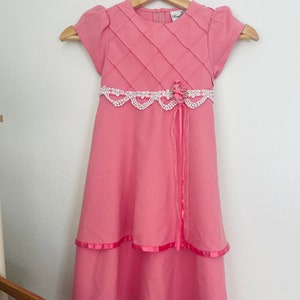 Vintage Girl's Pink Dress 80s Girls Dresses image 3