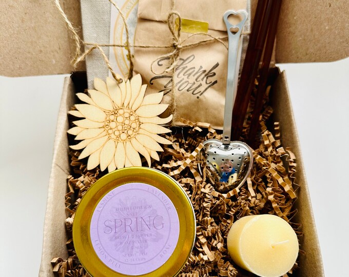 Spring Tea Gift Box; Handcrafted Seasonal Tea Sample; Organic Loose Leaf Herbal Tea Blends