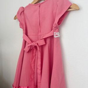 Vintage Girl's Pink Dress 80s Girls Dresses image 8