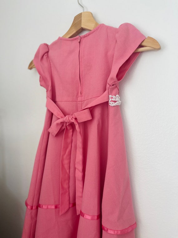 Vintage Girl's Pink Dress; 80s Girls Dresses - image 8