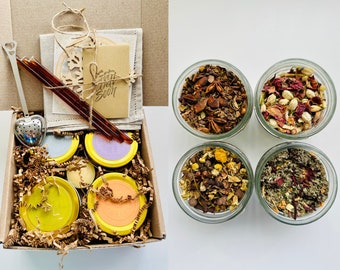 Seasonal Tea Gift Box; Loose Leaf Tea Sampler; Organic Herbal Tea Gift Set; Handcrafted Artisan Tea