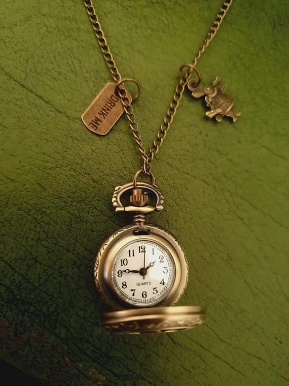 Alice in Wonderland Pocketwatch Necklace With  display picture 2