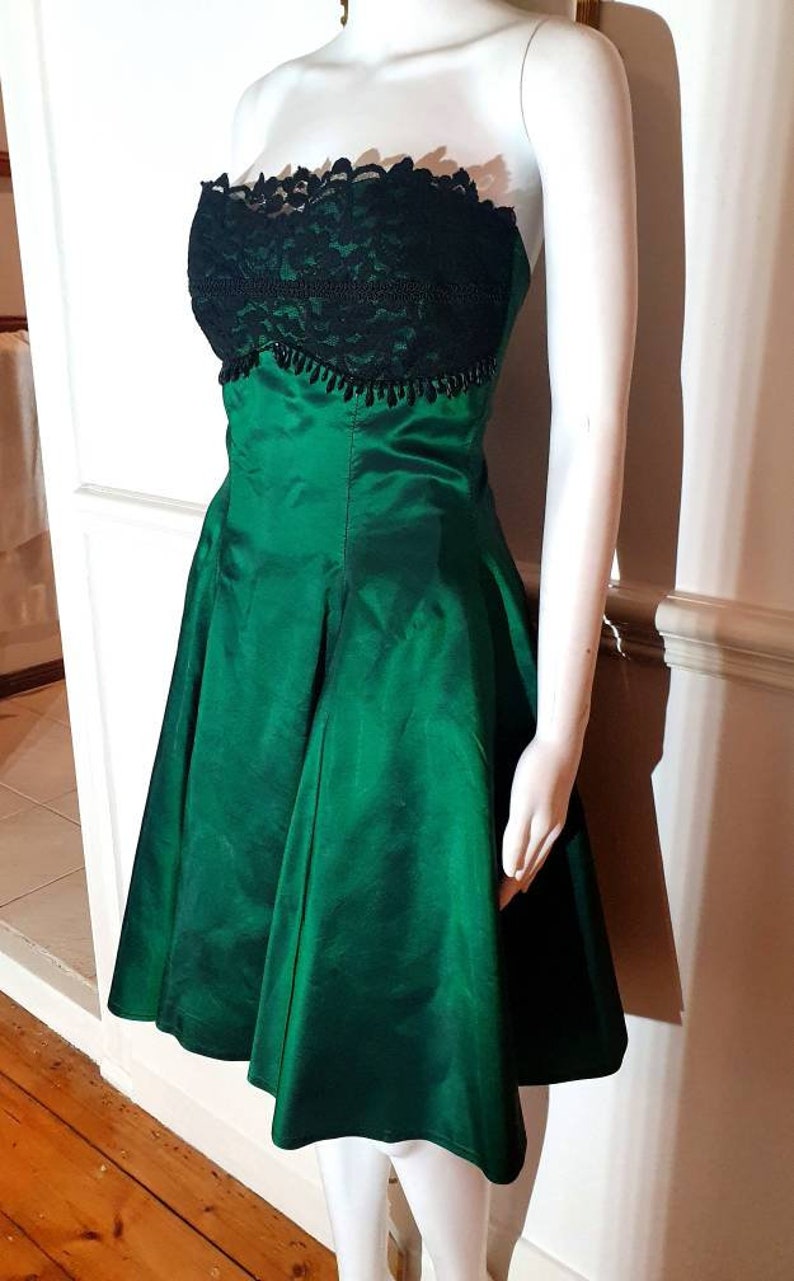 emerald green designer dress