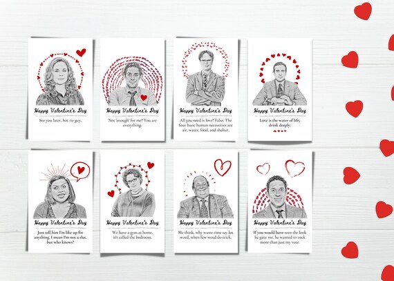 The Office Printable Valentine's Day Cards Friend | Etsy