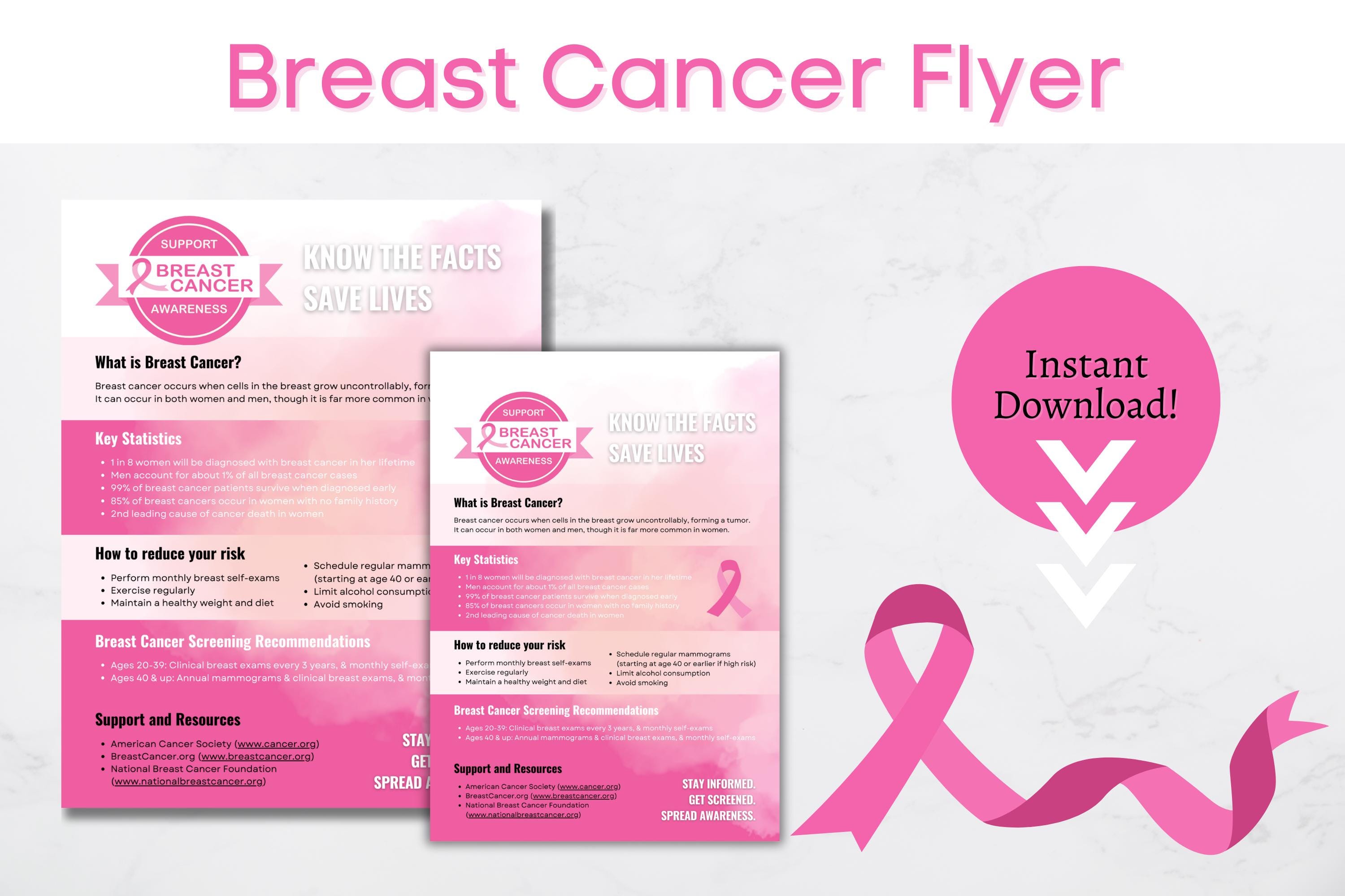 Breast Cancer Awareness Flyer: Informational Event Handout (PDF & PNG ...