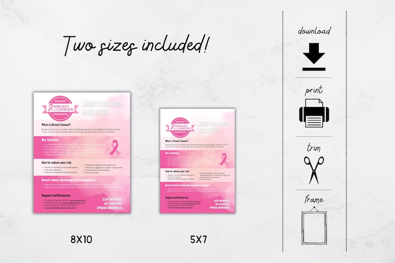 Breast Cancer Awareness Flyer: Informational Event Handout (PDF & PNG ...