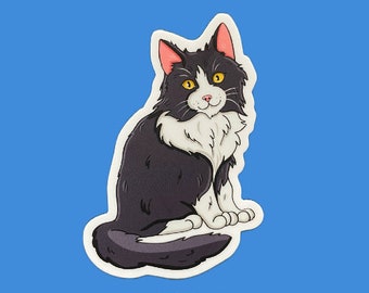 Maine Coon Tuxedo Cat sticker - 3 in sticker