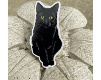 Black cat sticker - 3 in sticker