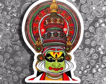 Indian dance Kathakali Sticker 3 inch - Indian Art/ dance/ kerala art