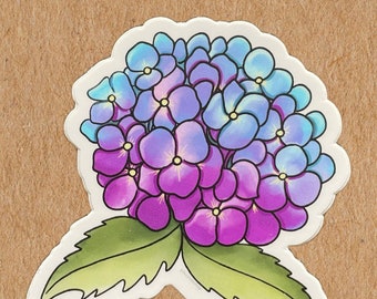 Hydrangea Bloom flower sticker - 3 in sticker