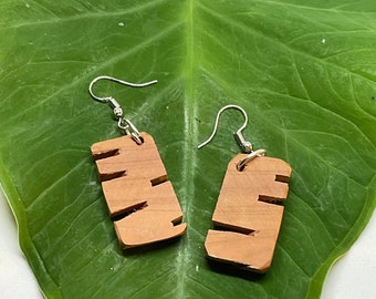 New Cedar earrings made out of real cedar wood with aromatic smell handmade unique one of a kind. Embrace nature be natural.