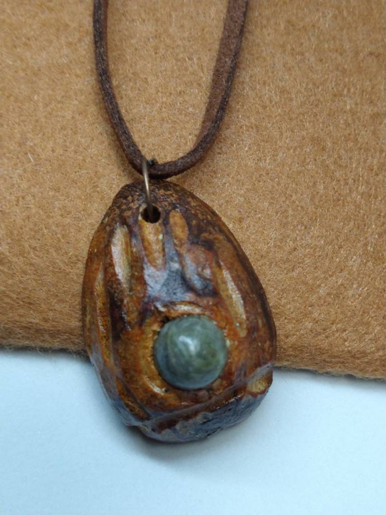 Hand carved avocado seed with stone center. Sensational handmade yep hand carved unique and original only one. image 2