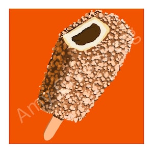 Ice cream chocolate dessert eclair ice pop art print