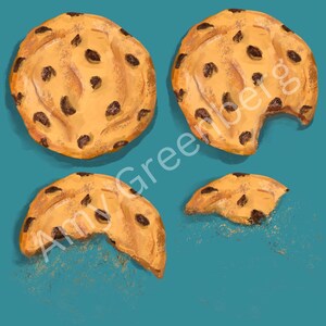 Chocolate chip cookie artwork print