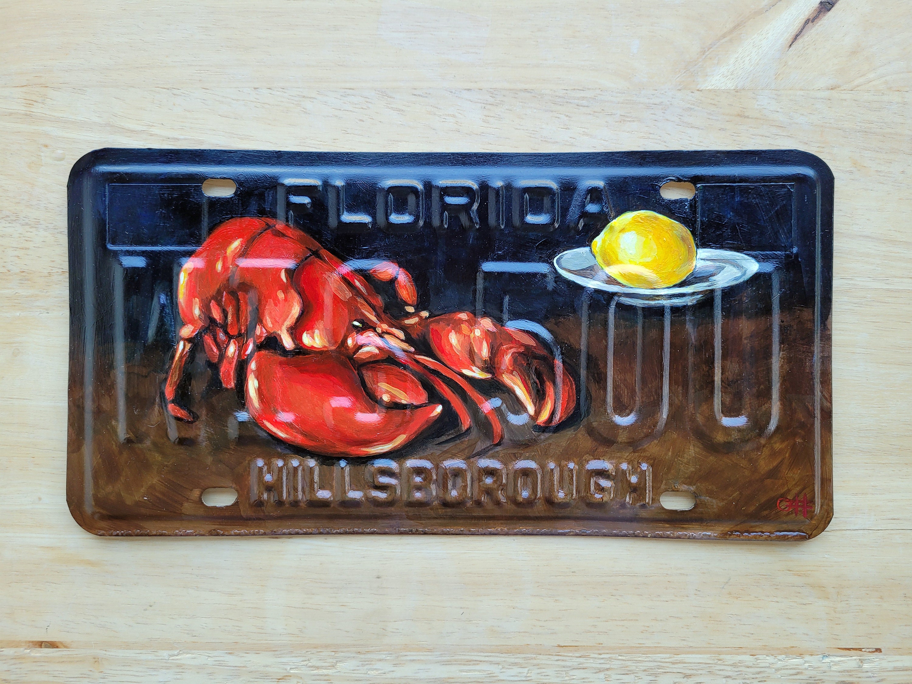 Acrylic Painting on Expired License Plate Etsy