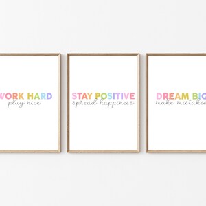 Printable Positive Classroom Posters | Pastel Rainbow | Classroom Decor | Positive Affirmation | Growth Mindset | Playroom Art