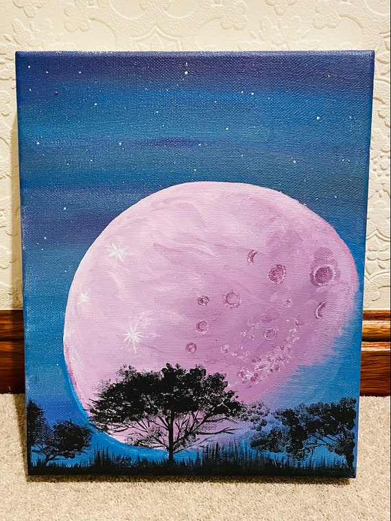 Moon canvas painting discount