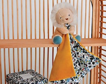 Navy blue RABBIT comforter with handkerchief - BOH'AIME Lion comforter - Personalized comforter and company - Free relay shipping