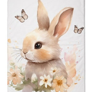 Large printed panel blanket - Minky blanket embroidered with first name - Free delivery to relay point