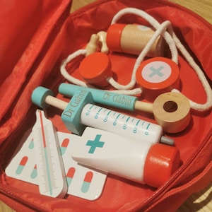 Kit de médecin en bois pour enfants Dentiste Playset Jouet Kits médicaux  Faire semblant rôle pour Pla