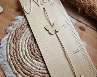 Wooden wall height chart - Personalized wall height chart - Mixed personalized birth gift - Free delivery to relay point