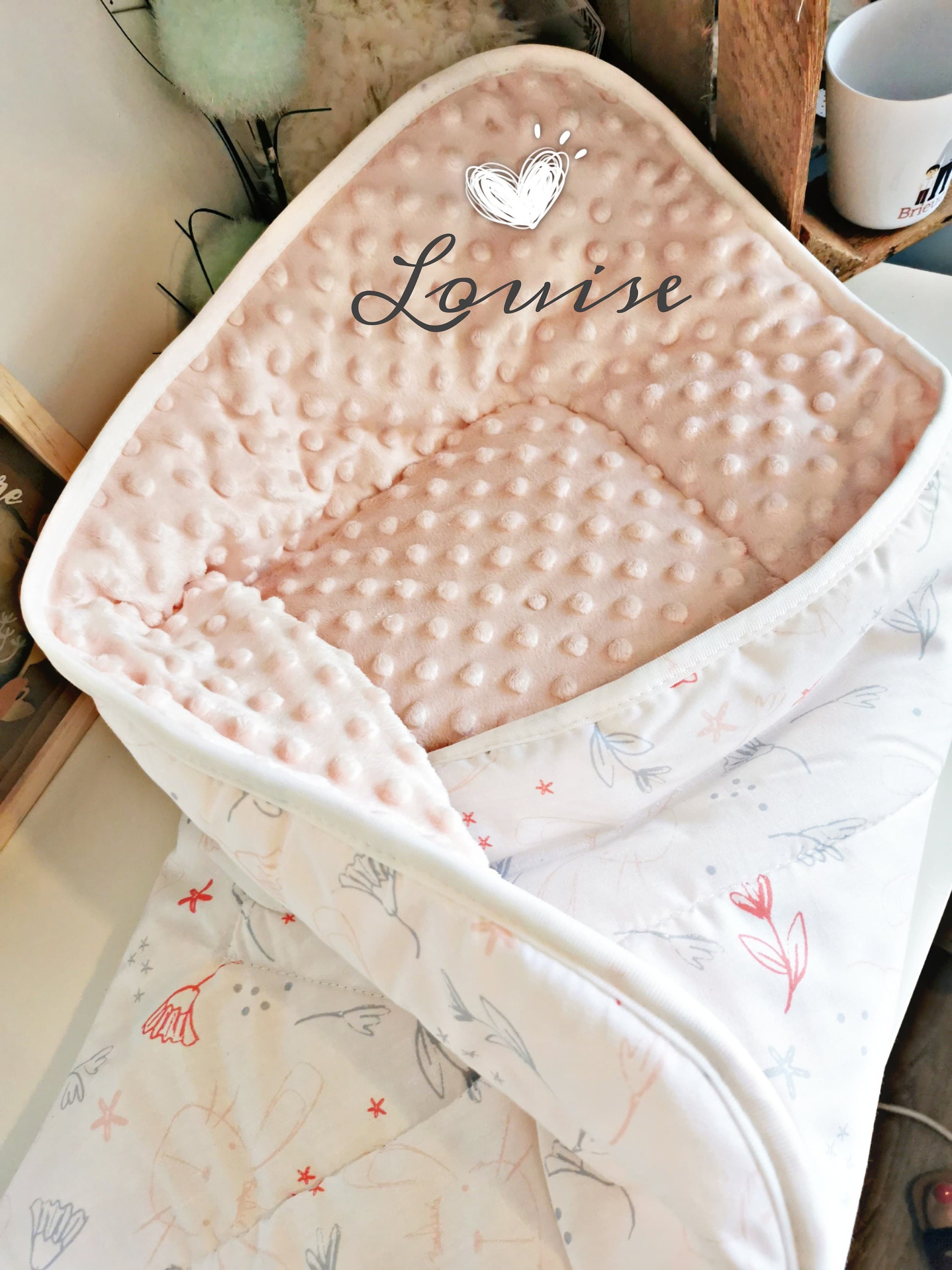 Couverture Bébé Minky Coton Bio - Couverture Personnalisée Envoi Offert en Point Relay