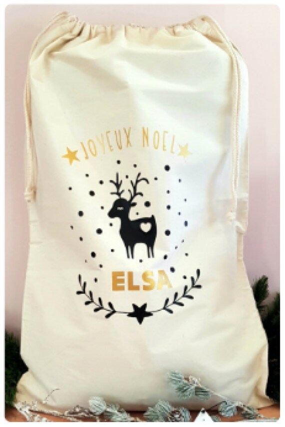 Hotte de Noël Personnalisée - Sac Pour Cadeau Personnalisé Paquet Envoi Offert en Point Relay