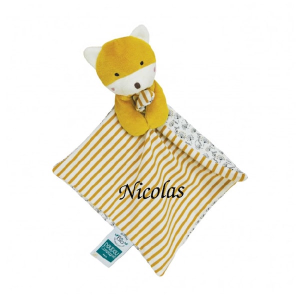 Doudou renard ou ours – Pollen Bio – Doudou & compagnie - Cadeau de naissance personnalisé - Envoi offert en point relay