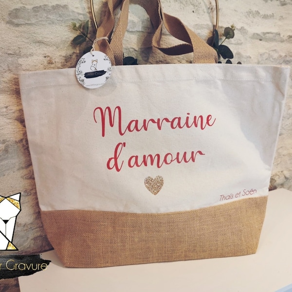 Sac coton & toile de jute personnalisé tote bag Frais d'envoi Offert en point relay