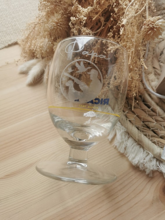 Verre personnalisé verre marraine et parrain Gravure sur verre mariage-Verre  Ricard, vin ou bière Gravure prénom Envoi offert en relay -  France