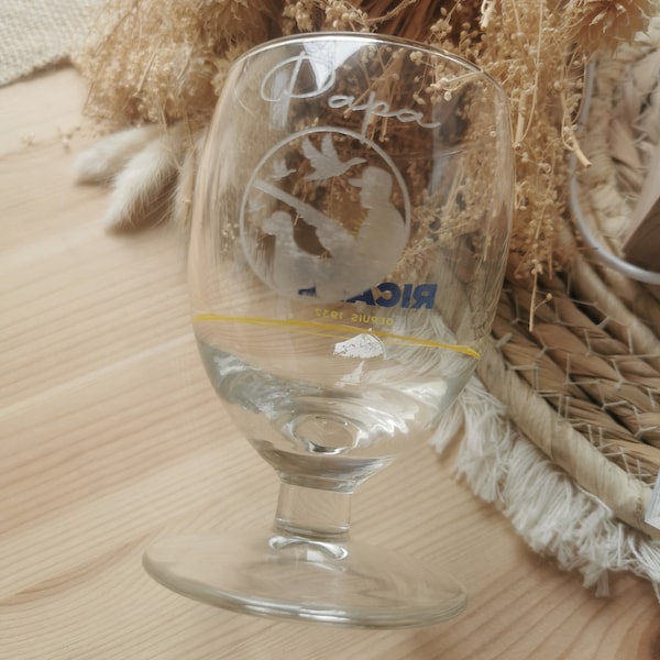 Personalisiertes Glas - Paten- und Patenglas - Gravur auf Hochzeitsglas - Ricard-Glas, Wein oder Bier Gravur des Vornamens - Kostenloser Staffelversand