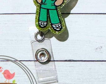 Nurse Buttercup P.P.G. Badge Reel Work ID Tag
