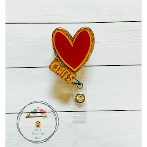 Kansas City Chiefs Football Sports Love Whimsy Heart Badge Reel