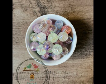 Iridescent Fancy Shiny UV Pumpkin Beads