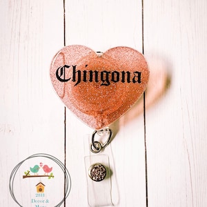 Chingona Badge Reel Mexican Heart Love Latinx Latina Jewelry