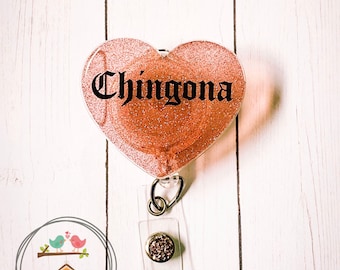 Chingona Badge Reel Mexican Heart Love Latinx Latina Jewelry