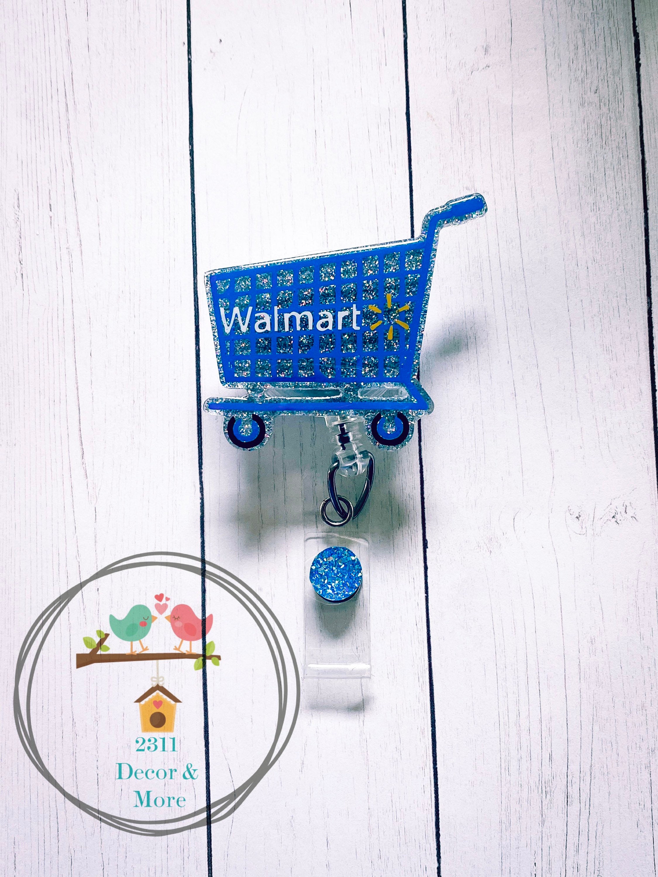 Walmart Shopping Cart Basket Work Office Badge Reel Accessory Jewelry ID  Badge Holder