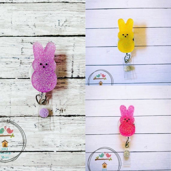 Interchangeable Easter Bunny Peep Spring Holiday Cute Badge Reel